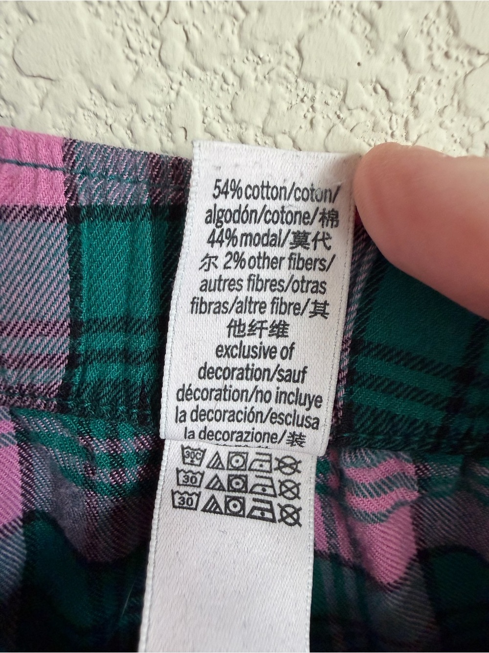 Victoria's Secret Plaid Jogger Lounge Pants XS Green Pink Cotton Modal Soft Cozy - Picture 4 of 11